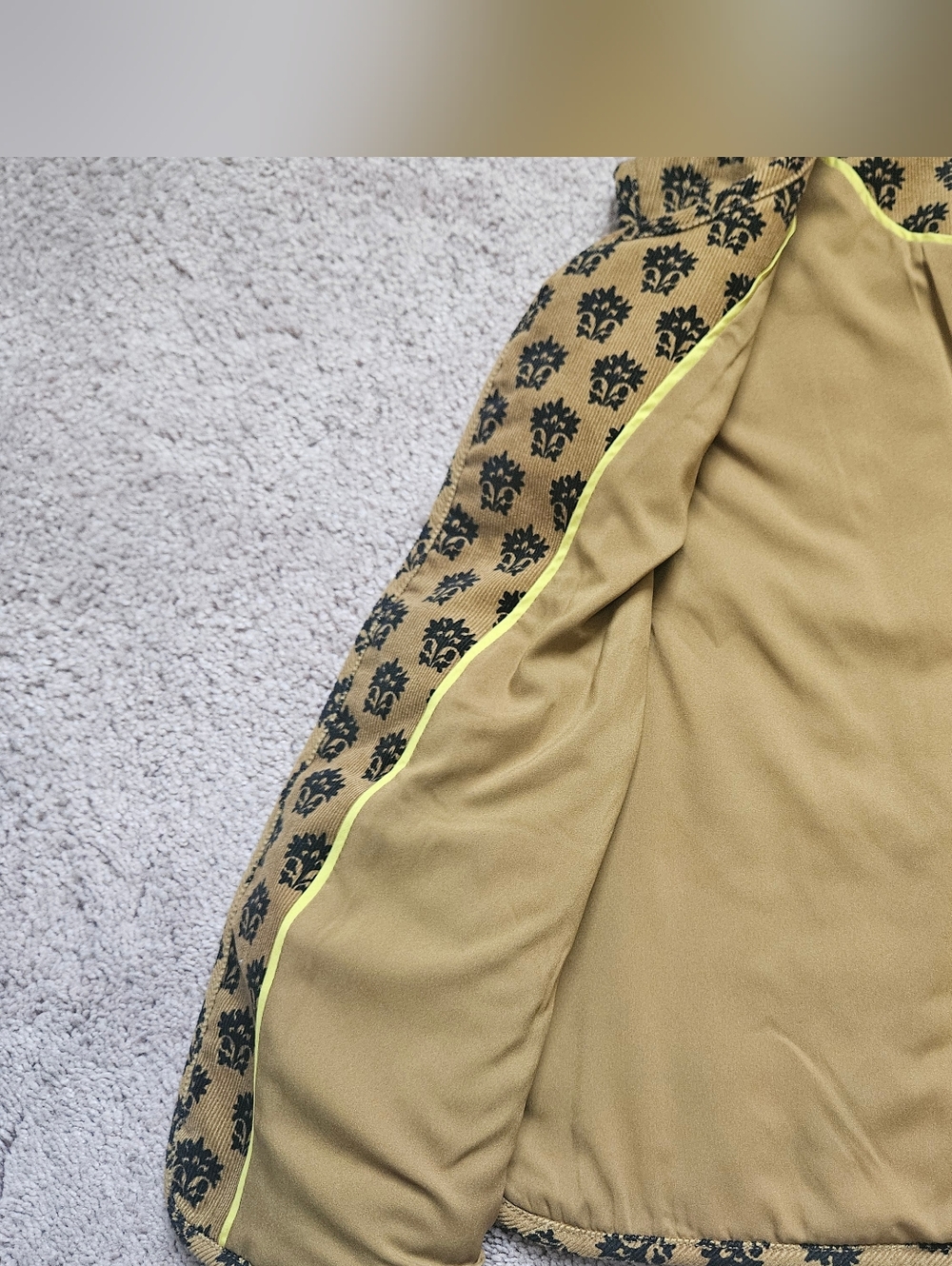 Boden Women's Cord Vest Golden Olive Lily floral NWT Pockets U0178-GRN Boho US10 - Picture 3 of 11